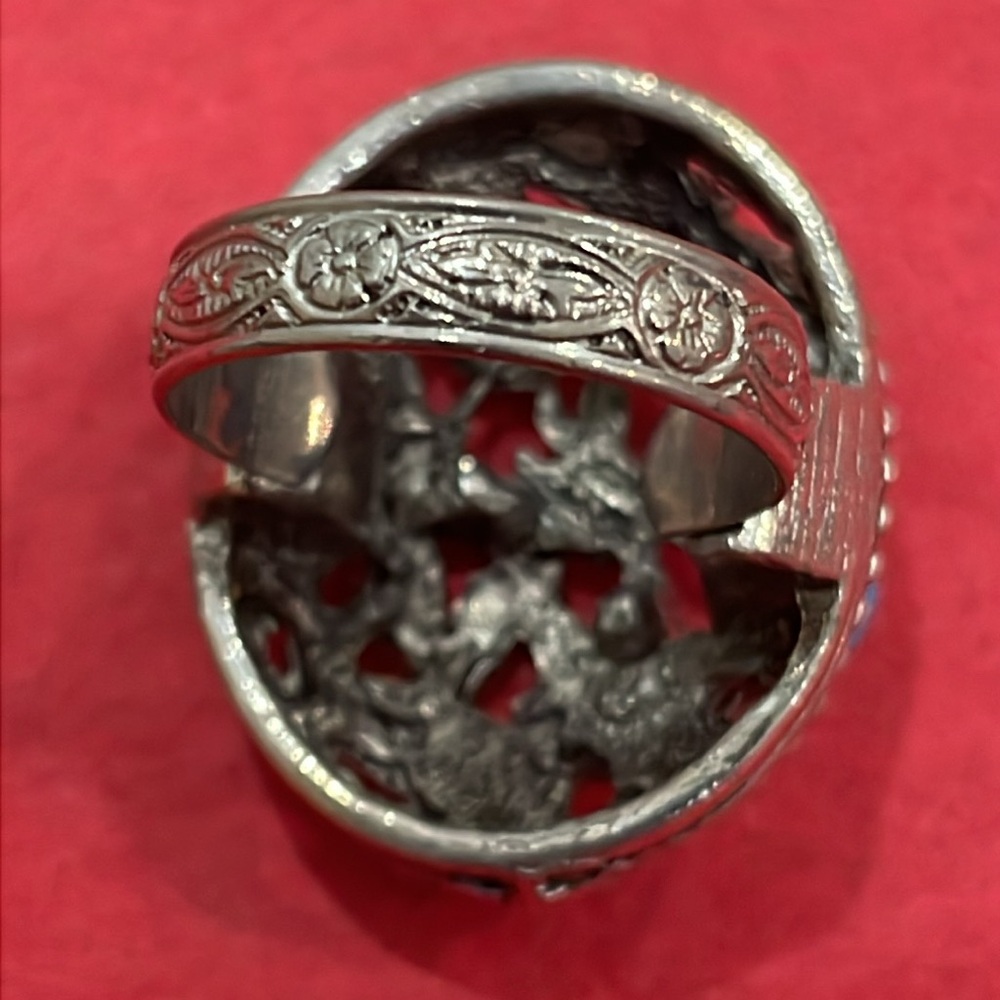 Turquoise Silver Plated Silver Ring - image 2